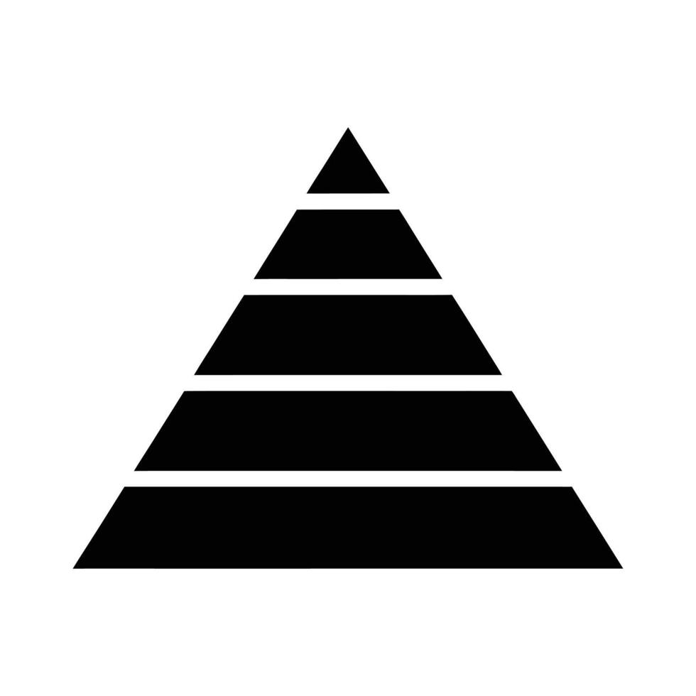 Black FiveLayered Triangular Pyramid Icon Graphic. vector