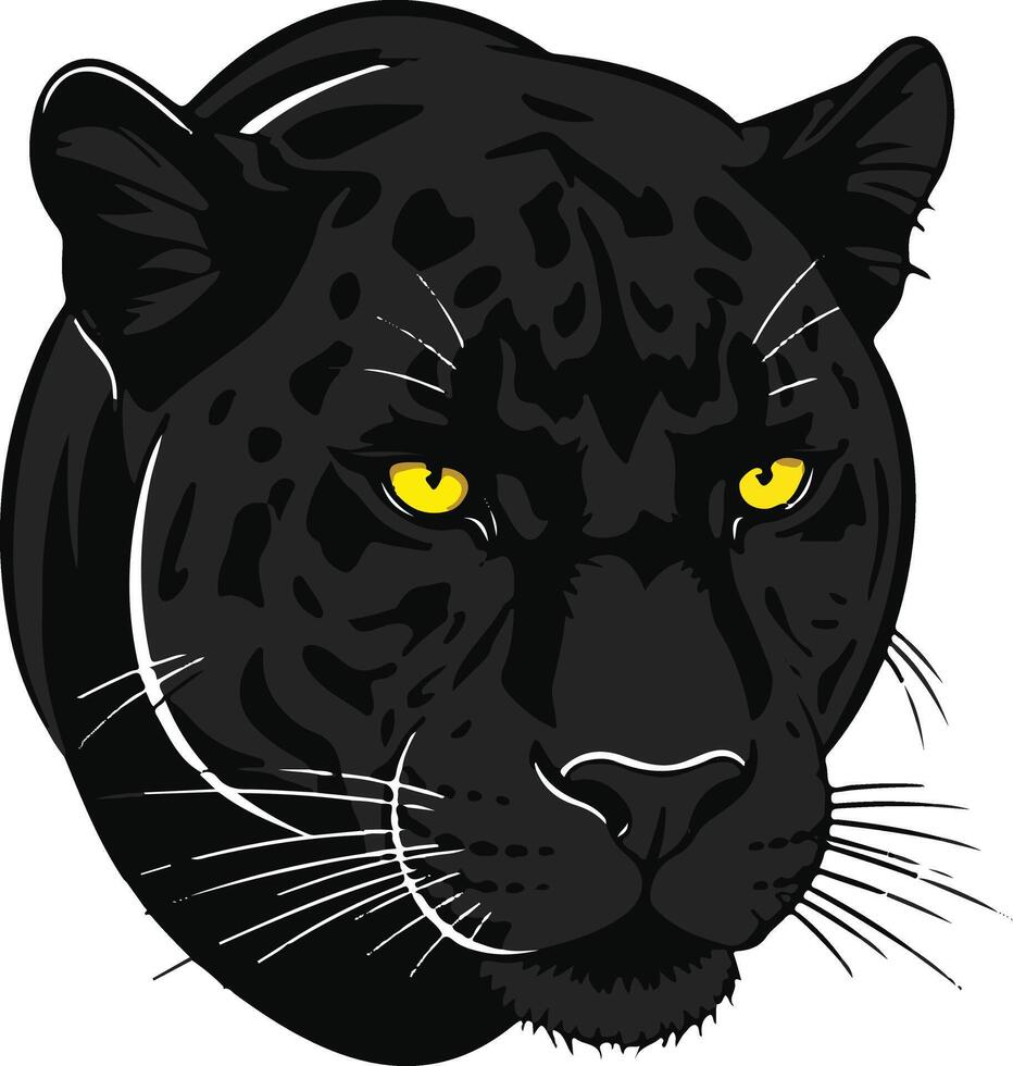 Black panther head with yellow eyes on a white background vector