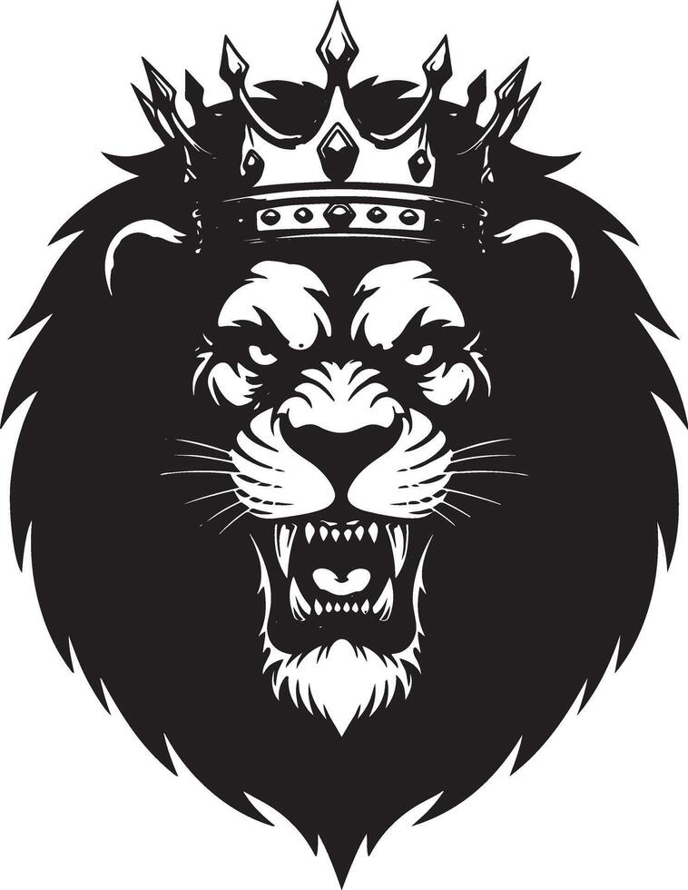 Lion head with crown vector