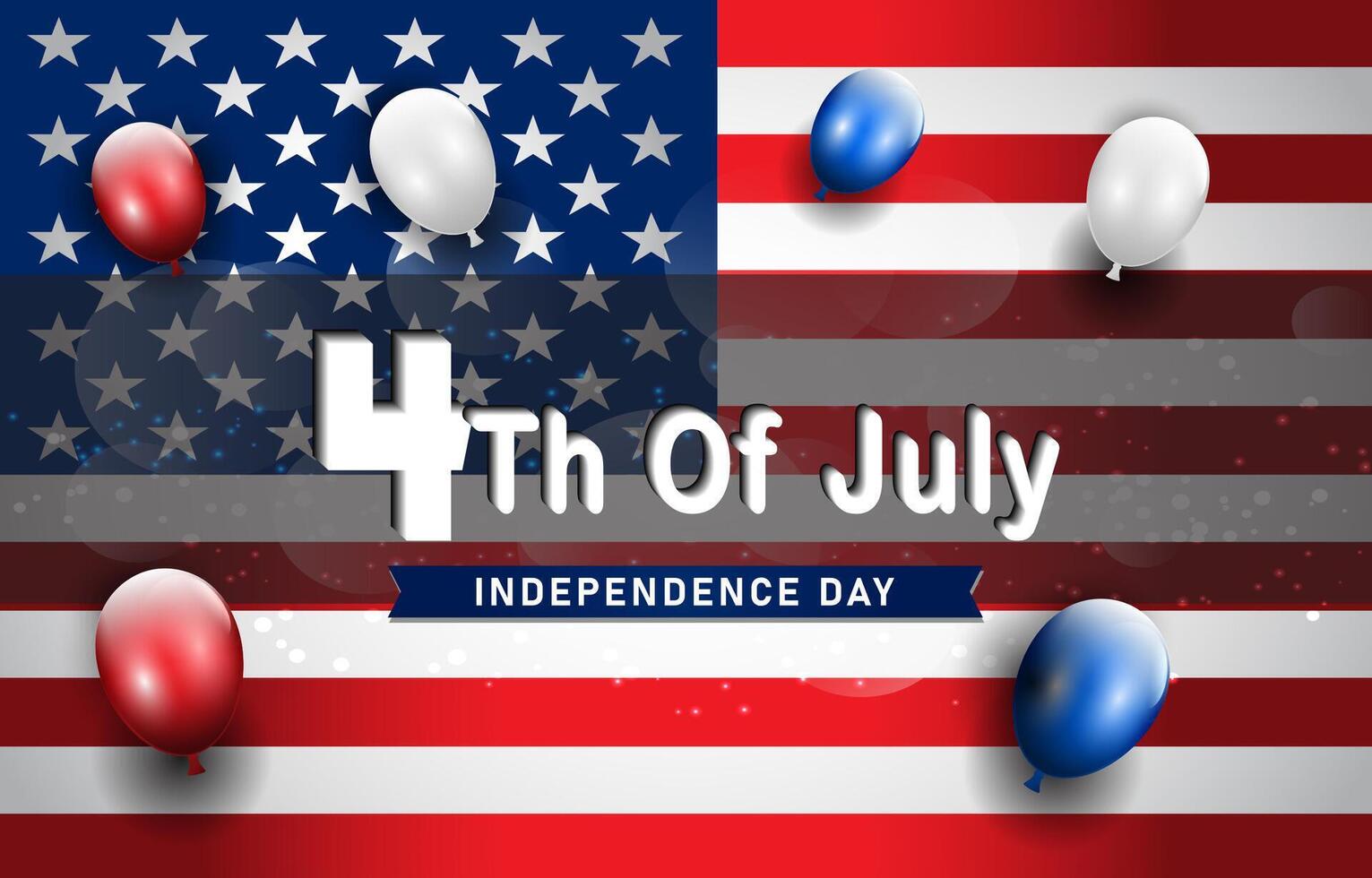 4th of july american independence day template banner with abstract gradient background design vector