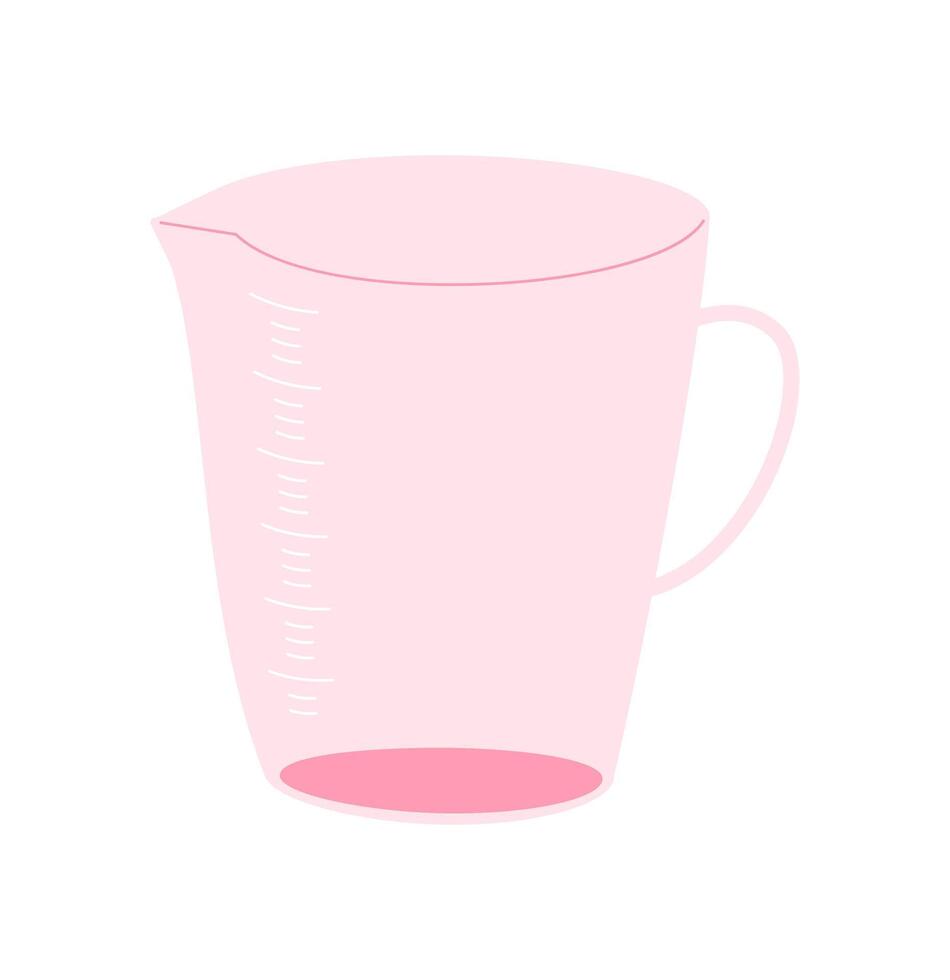 a measuring cup with pink liquid in it vector
