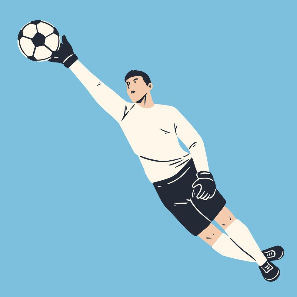 a goalkeeper warding the ball in the air vector