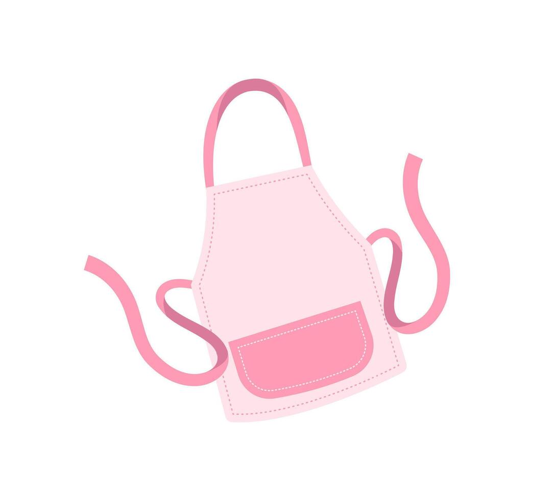 a pink apron with pink straps and pink pockets vector