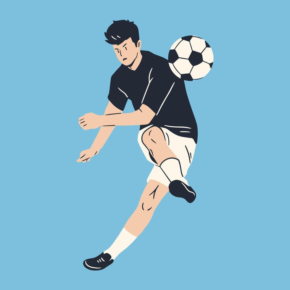 soccer player passing the ball illustration vector