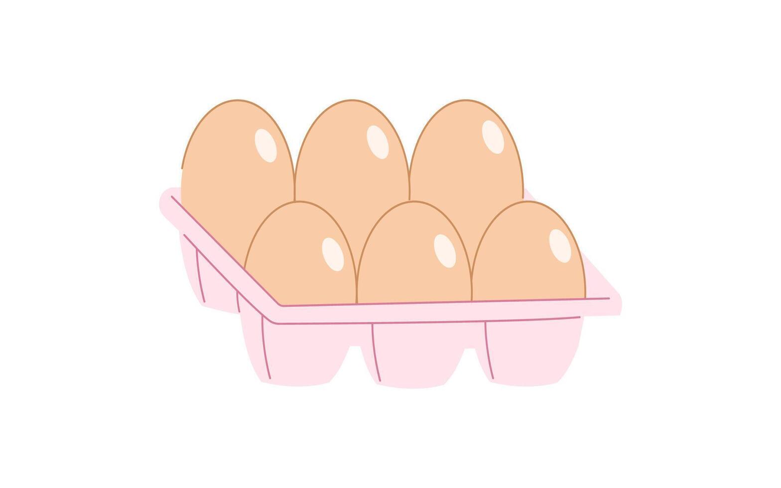 eggs in a tray on a white background vector