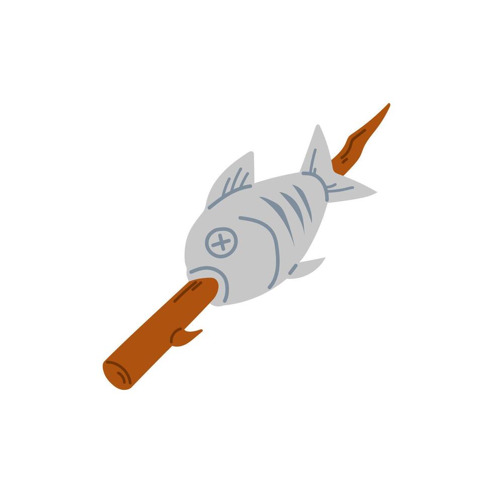 Grilled fish icon illustration on white background vector