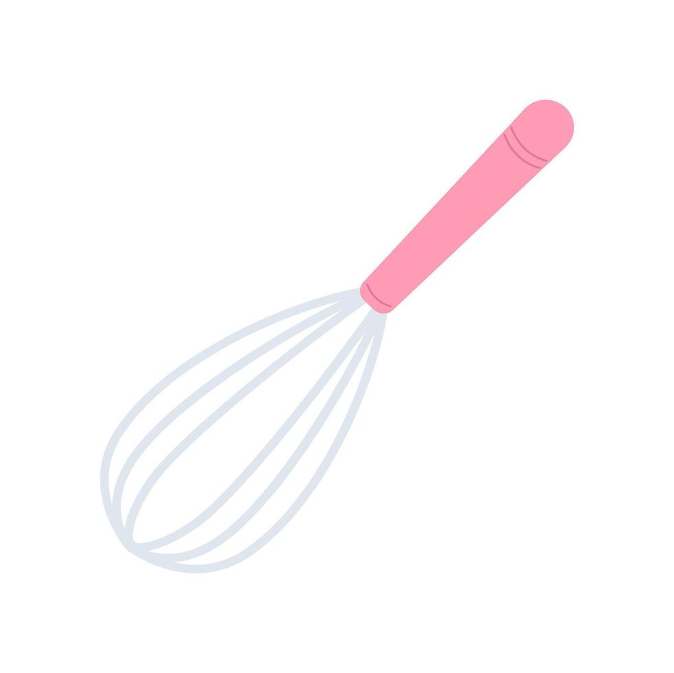 a whisk on a white background with pink handle vector