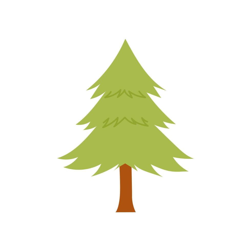 pine tree icon in flat style illustration vector