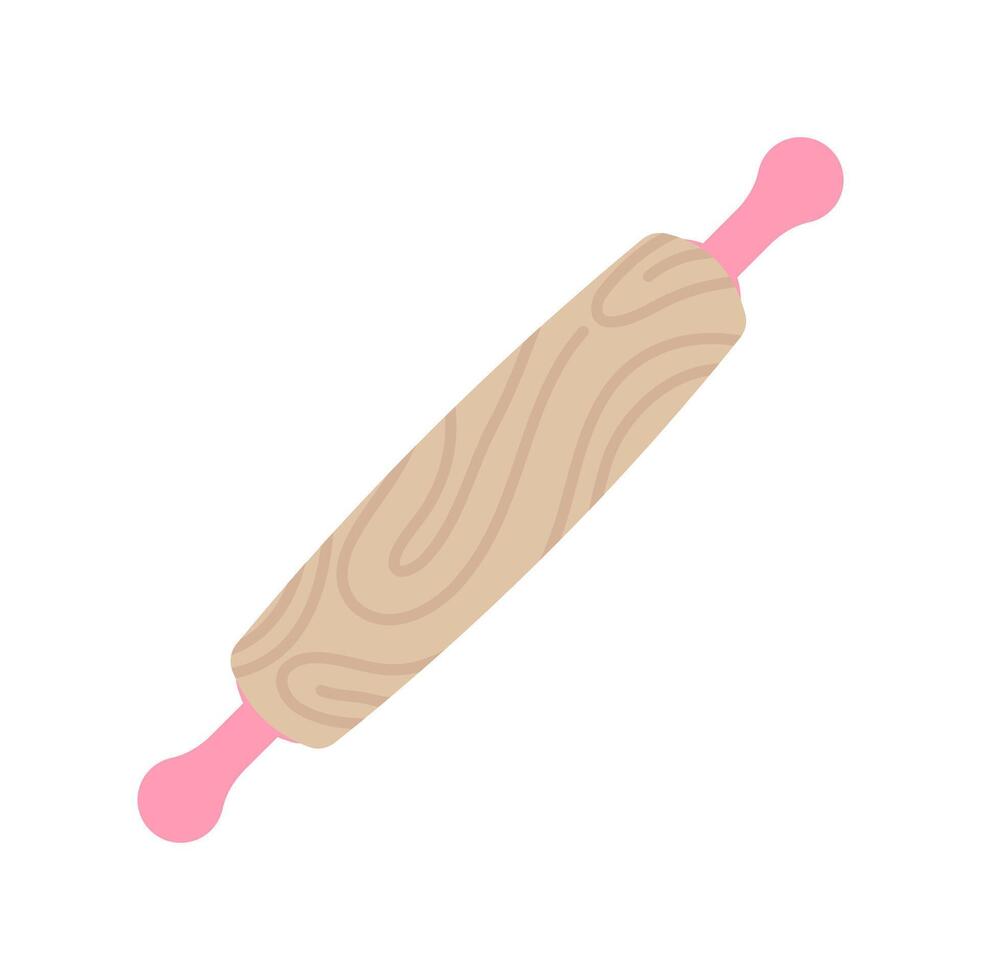 a rolling pin with pink handles on a white background vector