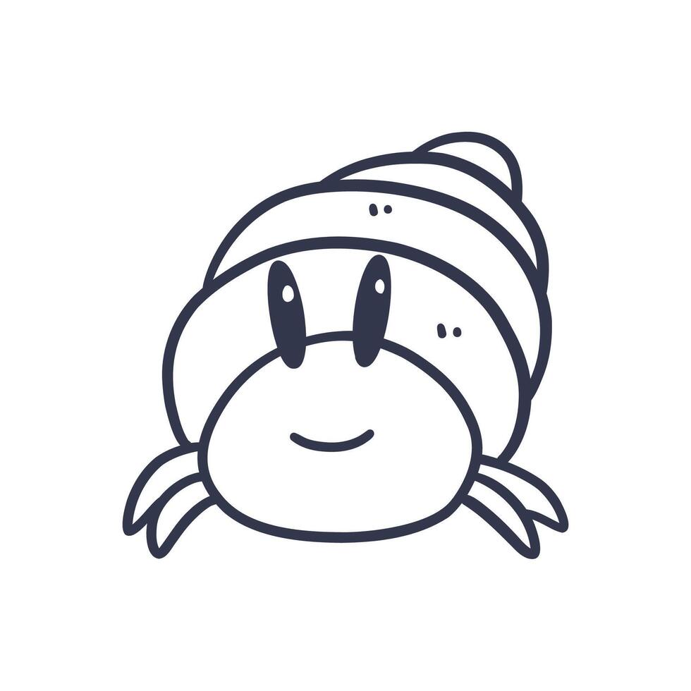 a cartoon crab with a smile on its face vector