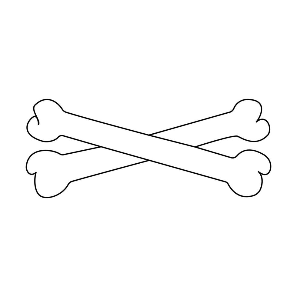 This art shows a dog bone in a simple style. vector