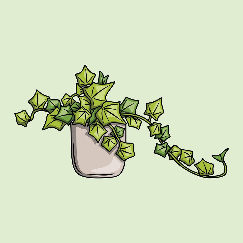 English Ivy Houseplant in a Decorative Pot vector