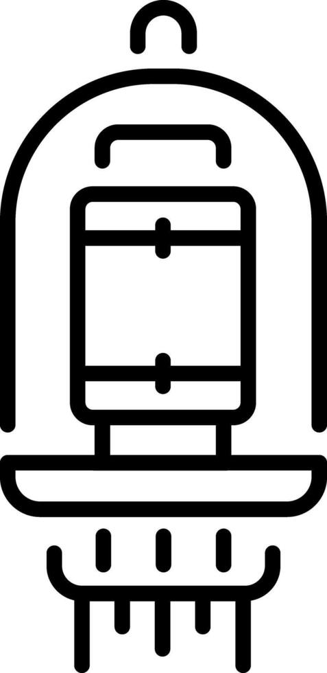 A linear style icon representing vacuum tube vector