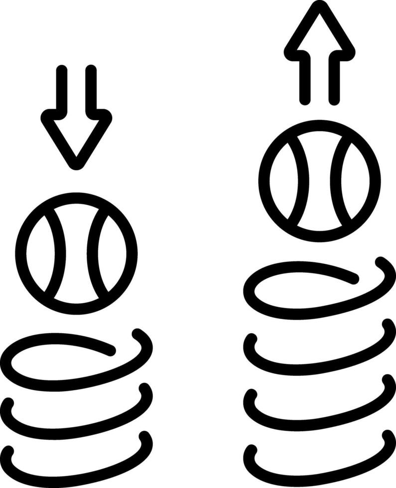 An outline style icon depicting kinetic energy vector