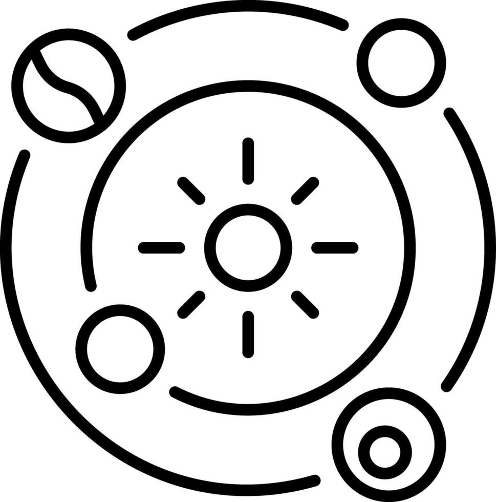 An outline style icon depicting astrophysics vector