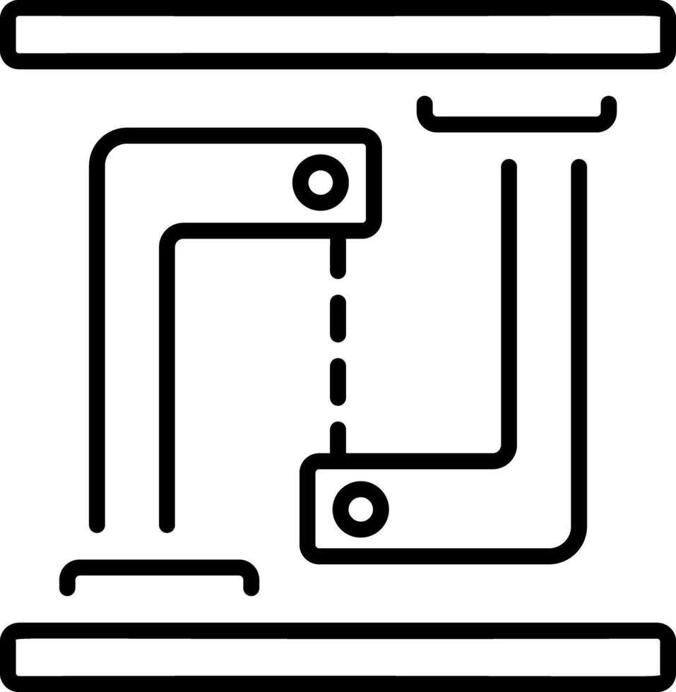 An outline style icon depicting tensegrity structure vector