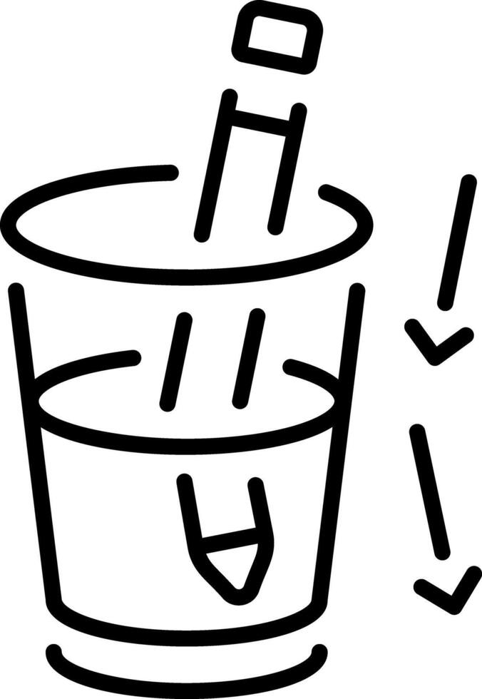 A line style icon showing light refraction vector