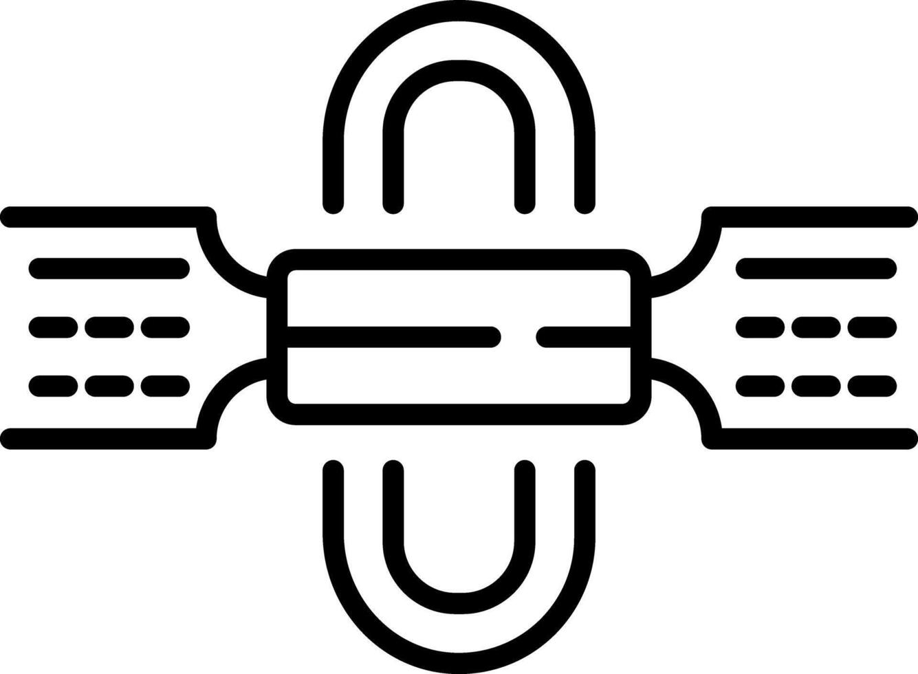 A linear style icon representing magnetic coil vector
