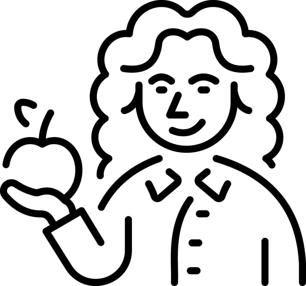 A linear style icon representing newton vector