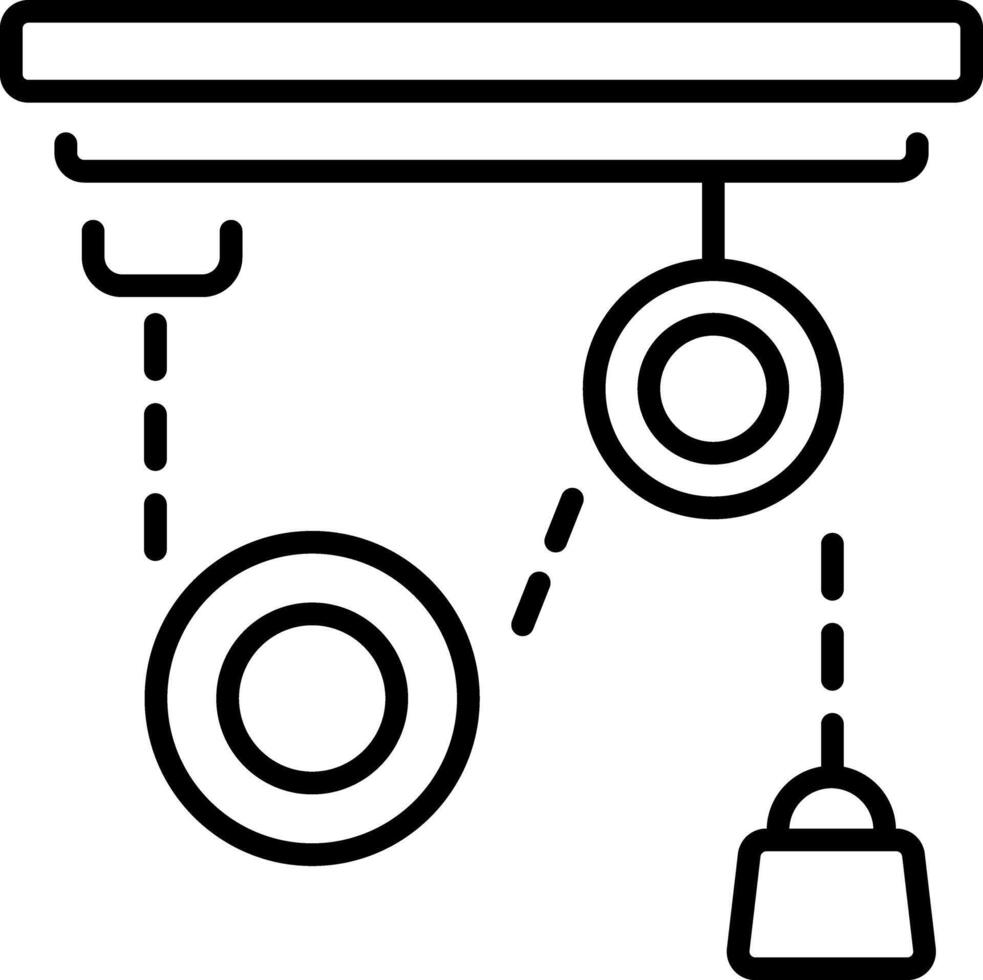 A line style icon showing pulley lift vector