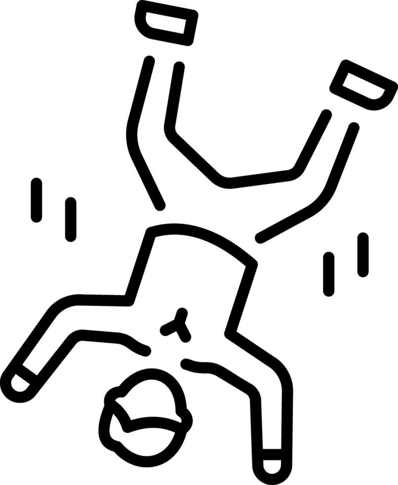 A line style icon showing free fall vector