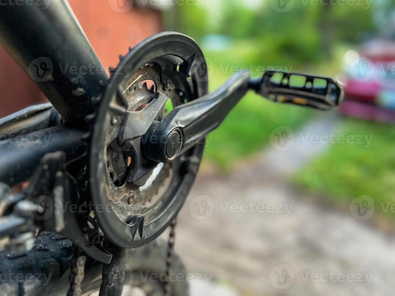 Bicycle crankset and pedal arm connecting rod rotating mechanism photo