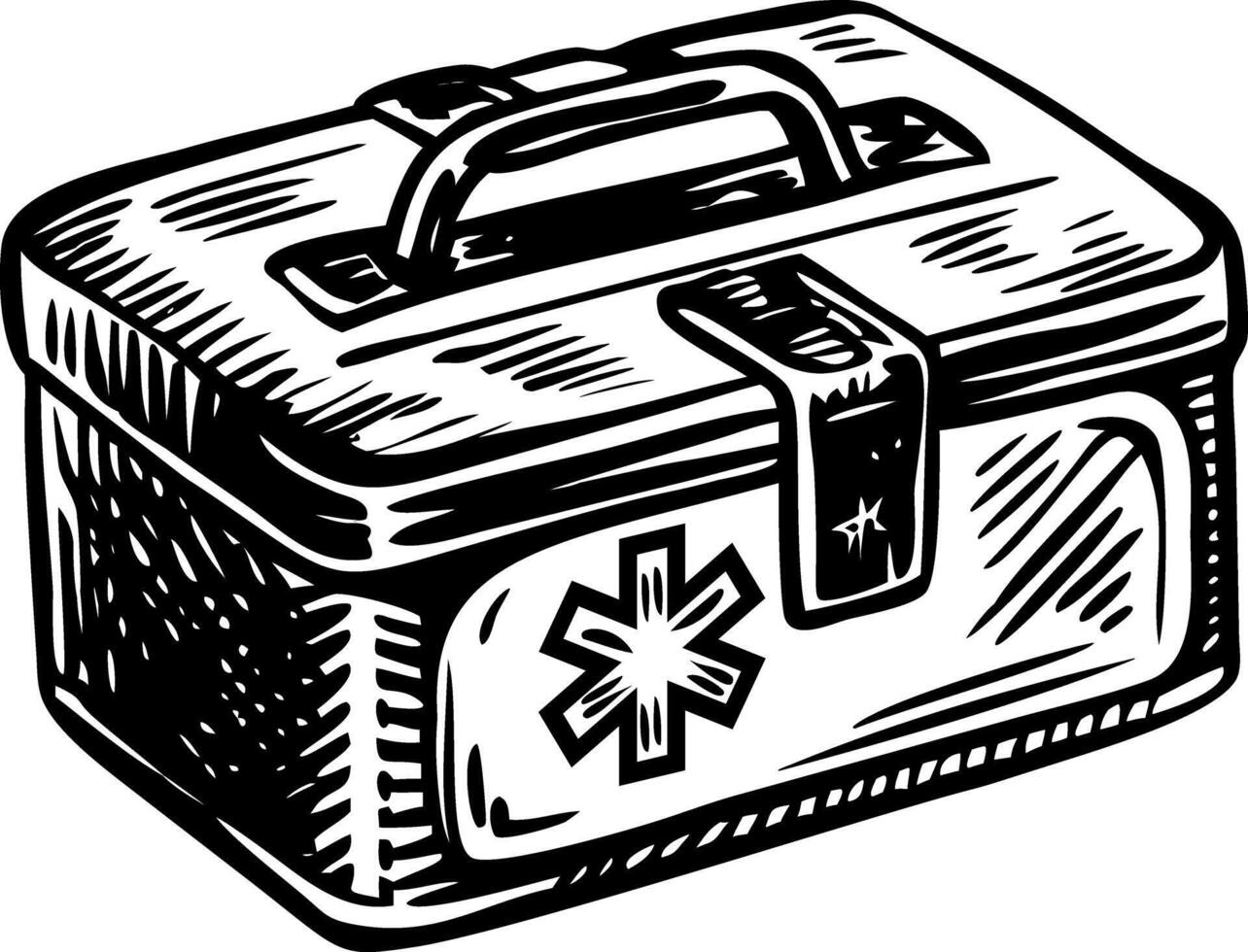 A vintage style illustration depicting first aid kit vector