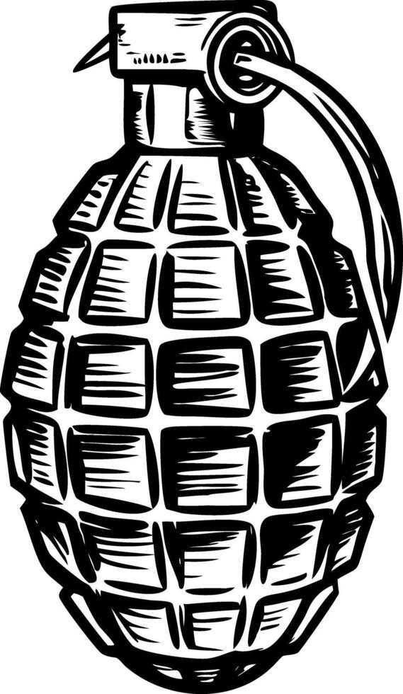 A vintage style illustration depicting grenade pin vector