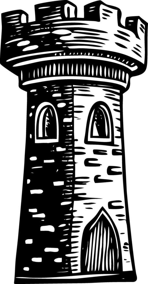 A vintage style illustration representing sentry tower vector