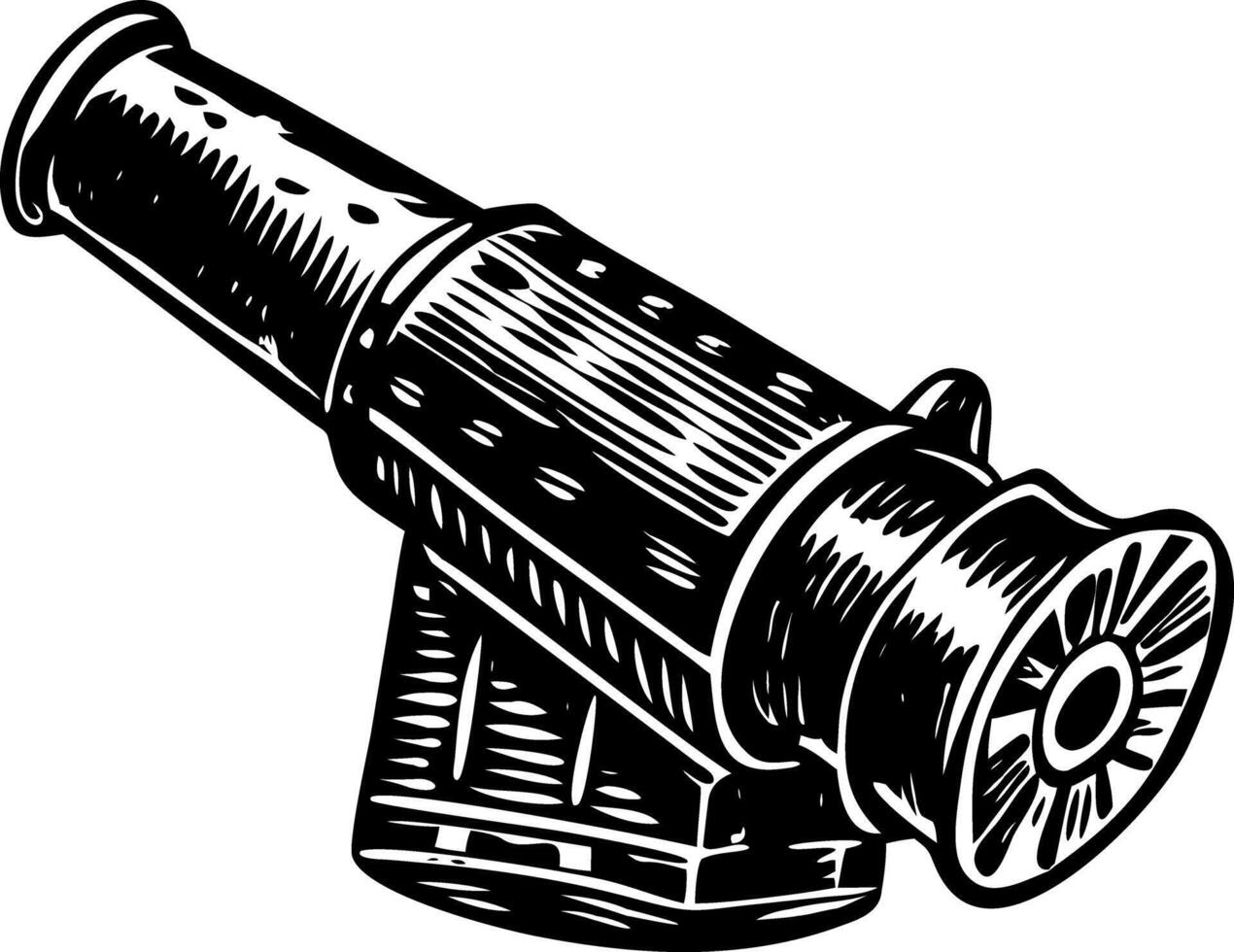 A vintage style illustration depicting mortar shell vector