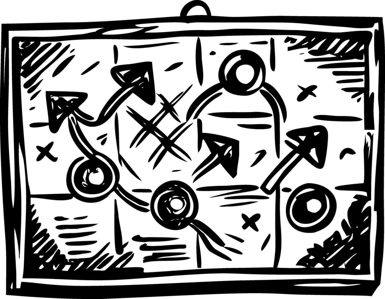A vintage style illustration showing war strategy vector