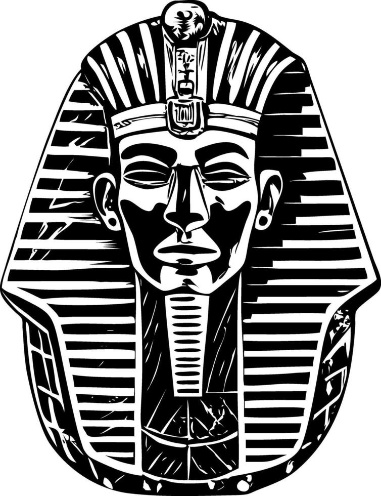 A glyph style illustration representing pharaoh mask vector