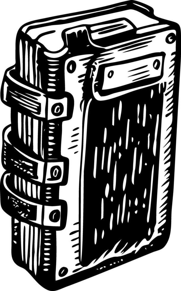 A vintage style illustration showing tactical notebook vector