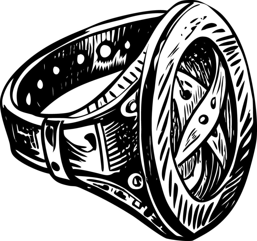 A glyph style illustration representing ancient ring vector
