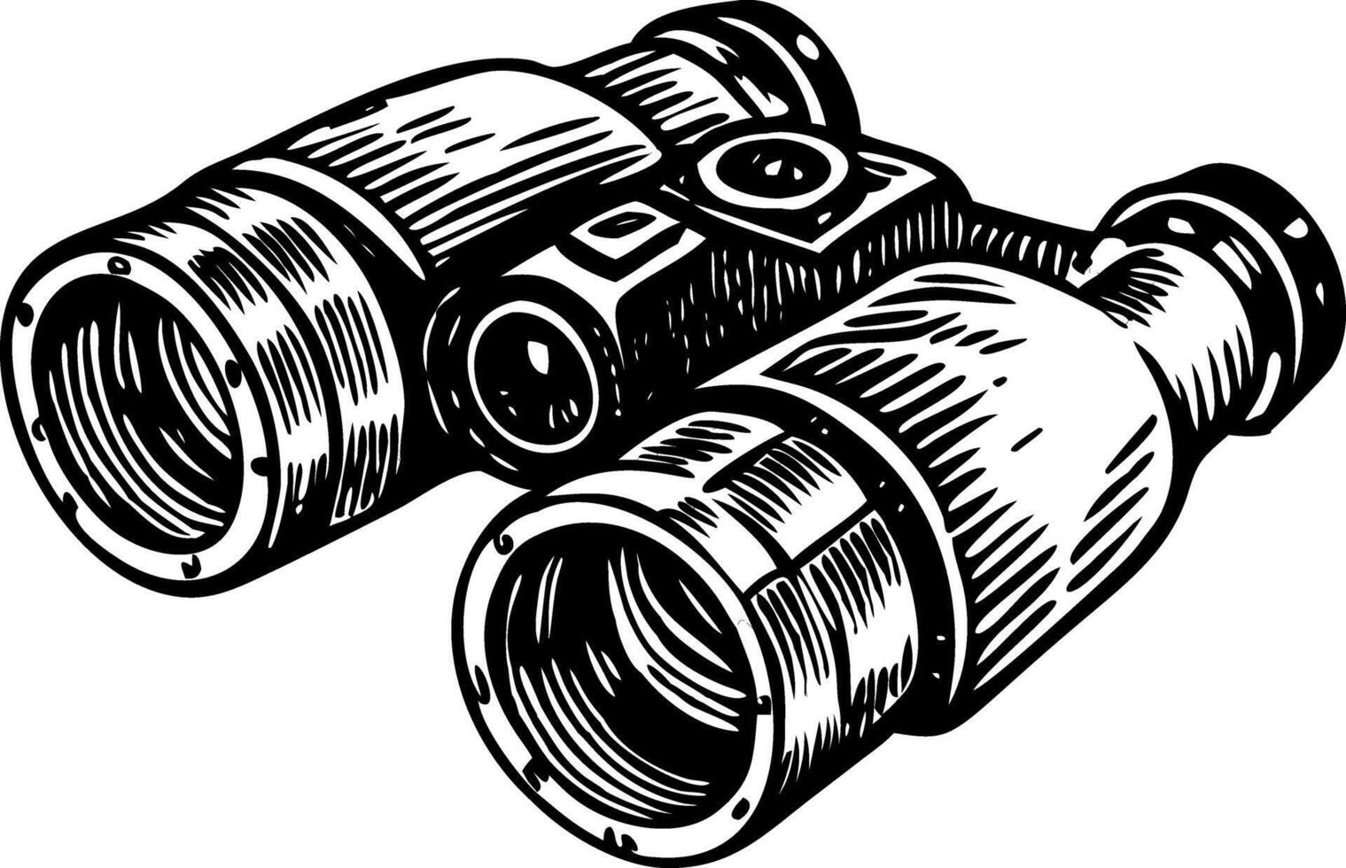 A vintage style illustration depicting binoculars vector
