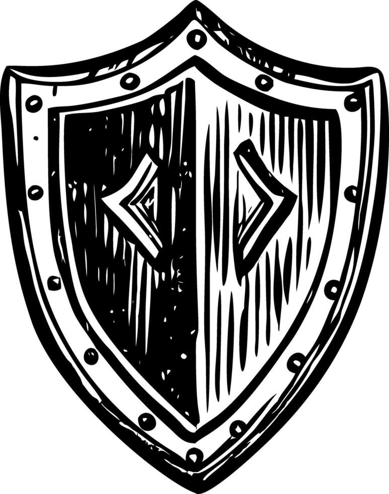 A vintage style illustration showing bronze shield vector