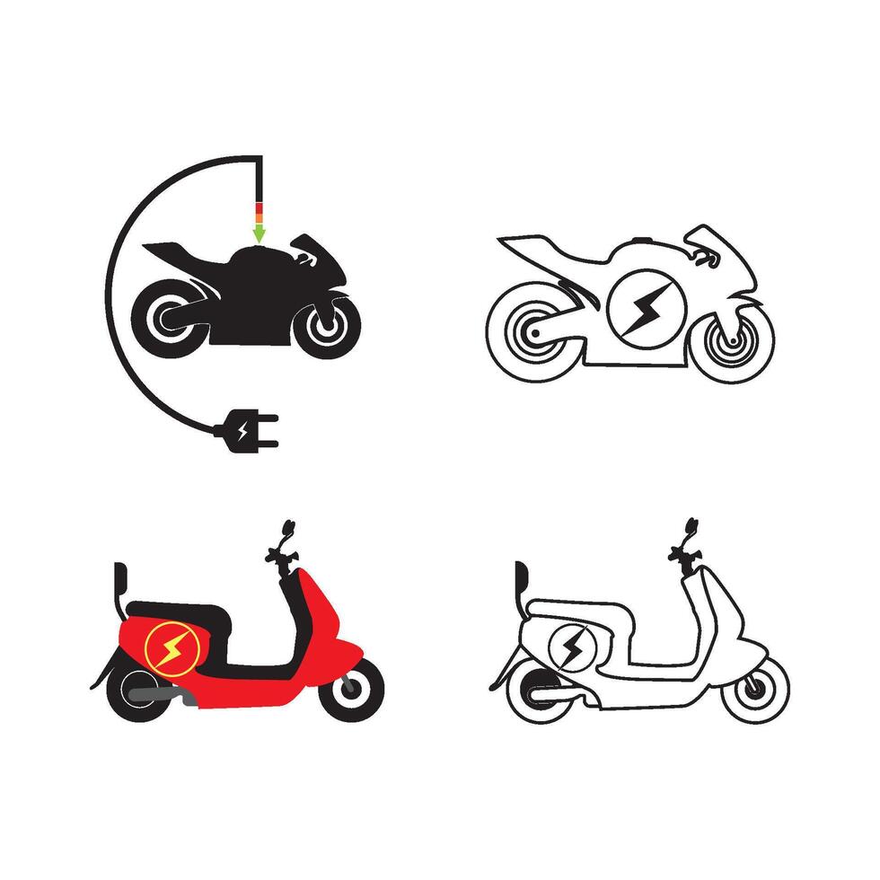 Electric Motorcycle illustration Icon vector