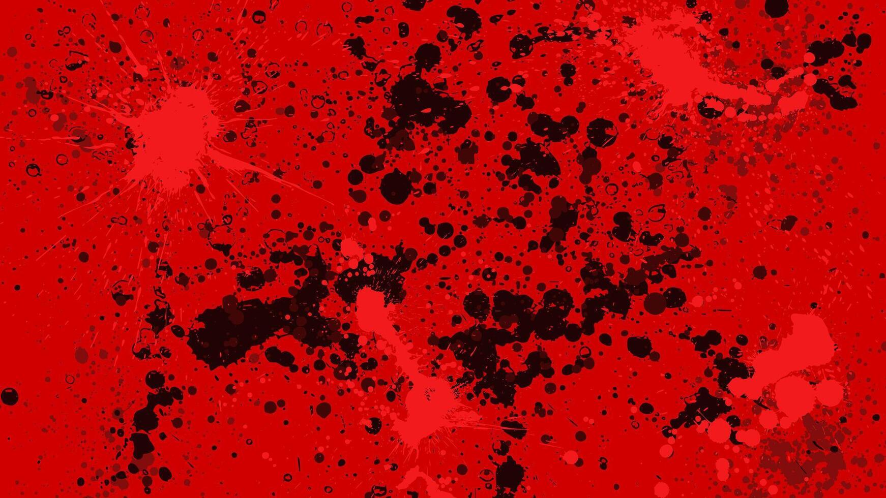 Red background with black drops scattered all over the area. vector
