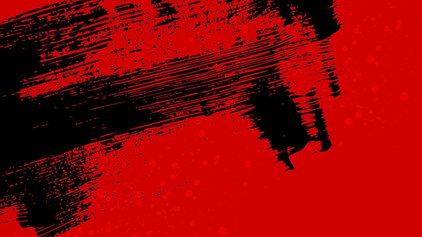 Red background with some diagonal black brush strokes in some areas. vector
