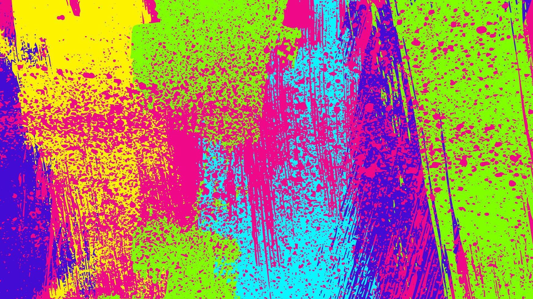 The background is full of vibrant colorful brush strokes with pink splatters. vector