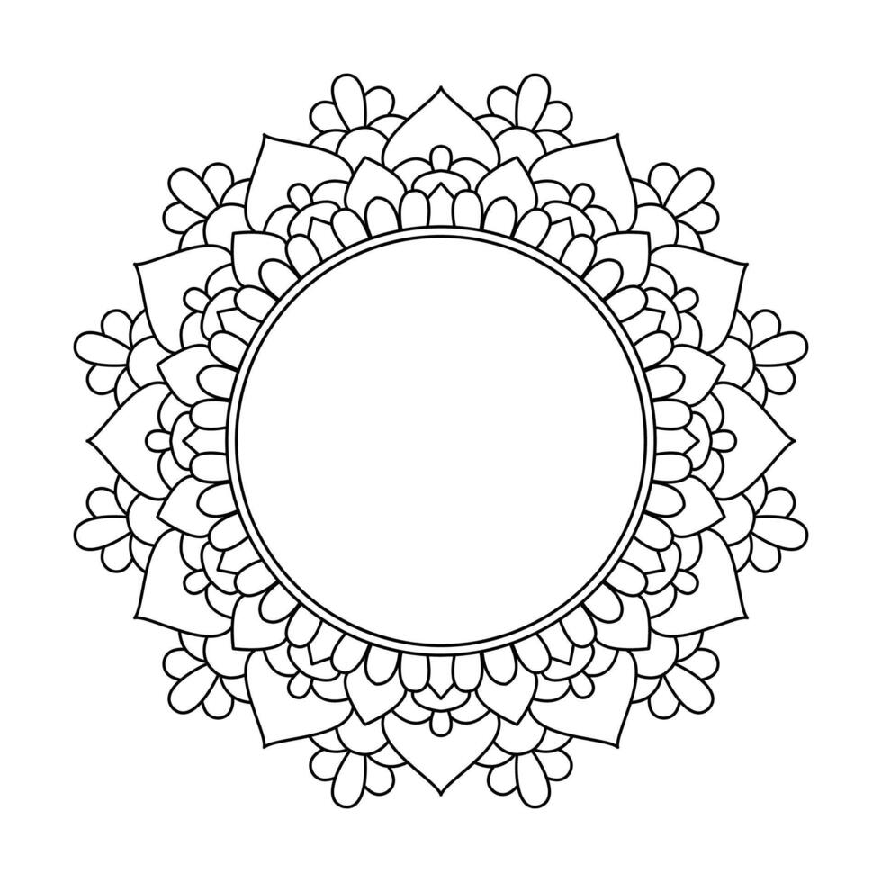 Mesmerizing Circular Maze Mandala Coloring Book Page vector