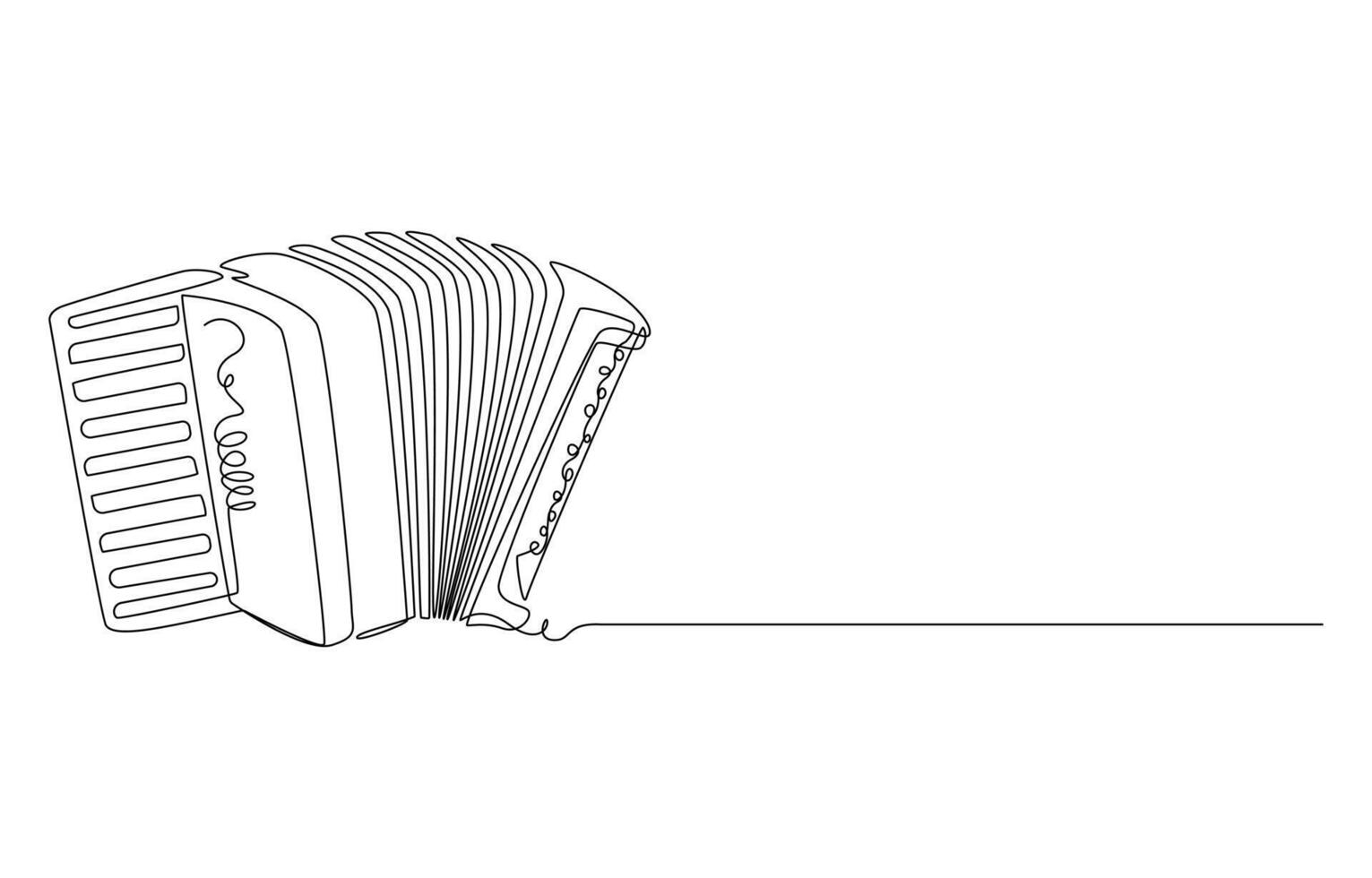Accordion Musical Instrument concept continuous line art drawing vector