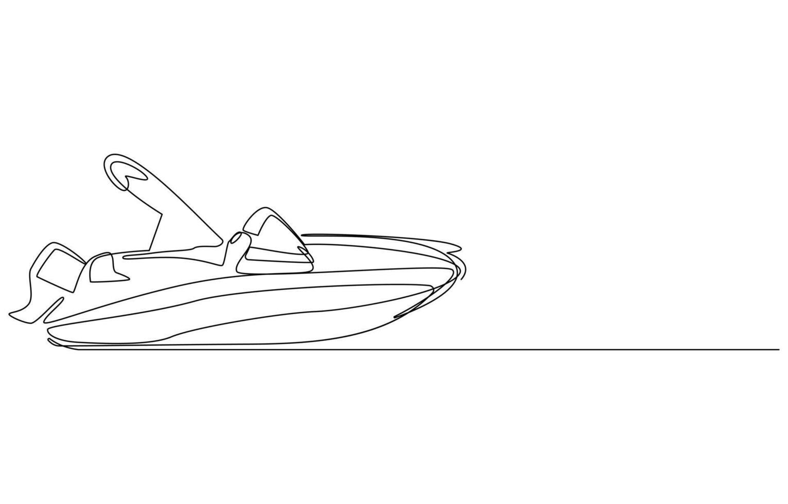 Minimalist Line Art Sailboat on the Sea vector