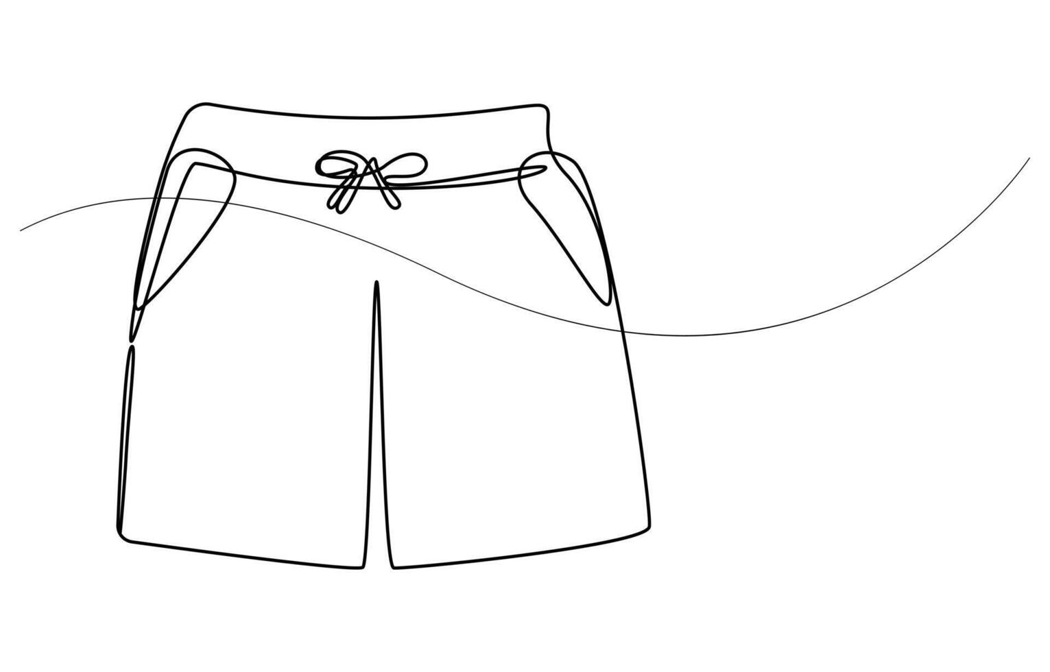 shorts one line art draw vector