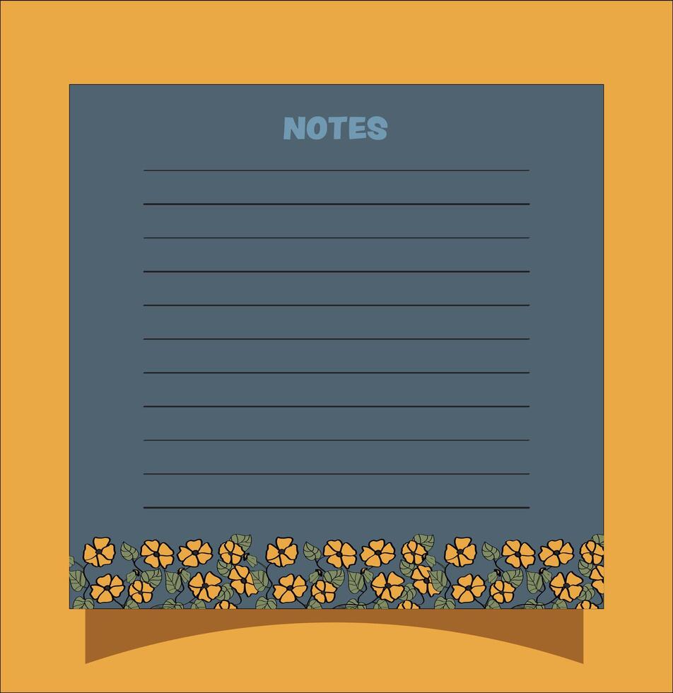 Note paper with floral border vector