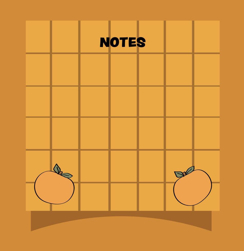 orange themed sticky note, memo pad vector