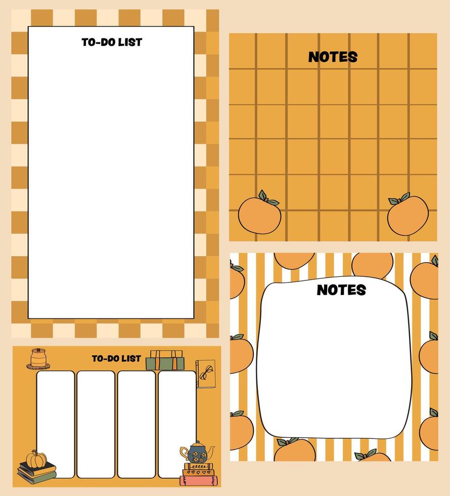 To-do list and notes template design vector