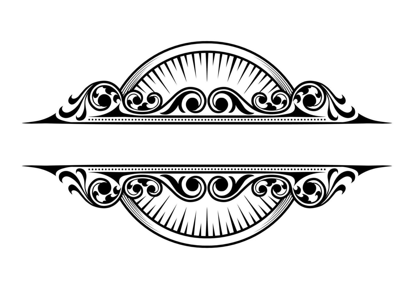 Free download of vintage ink emblem tattoo border ornaments vector