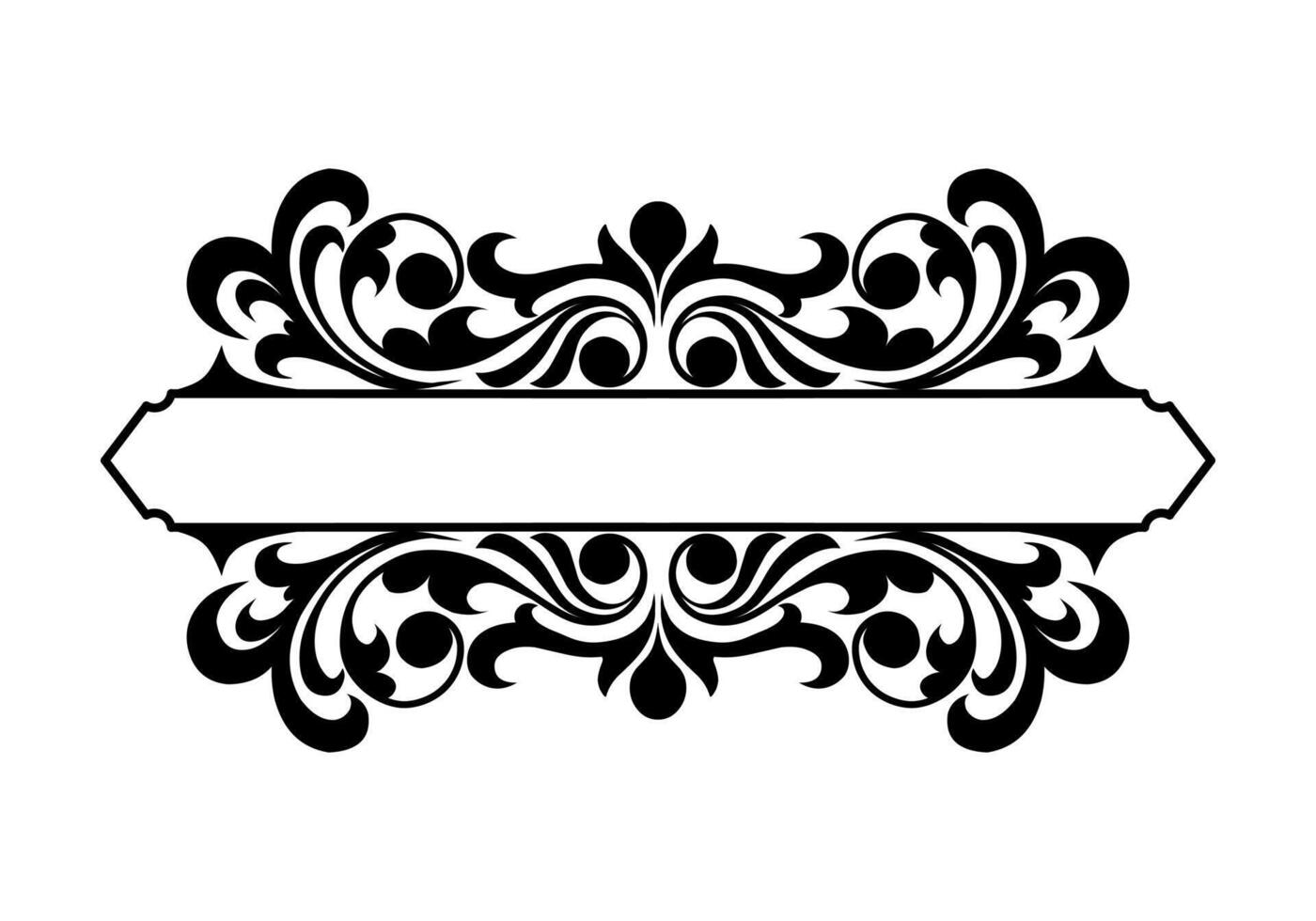 vintage frame border floral tags name. With white background vector