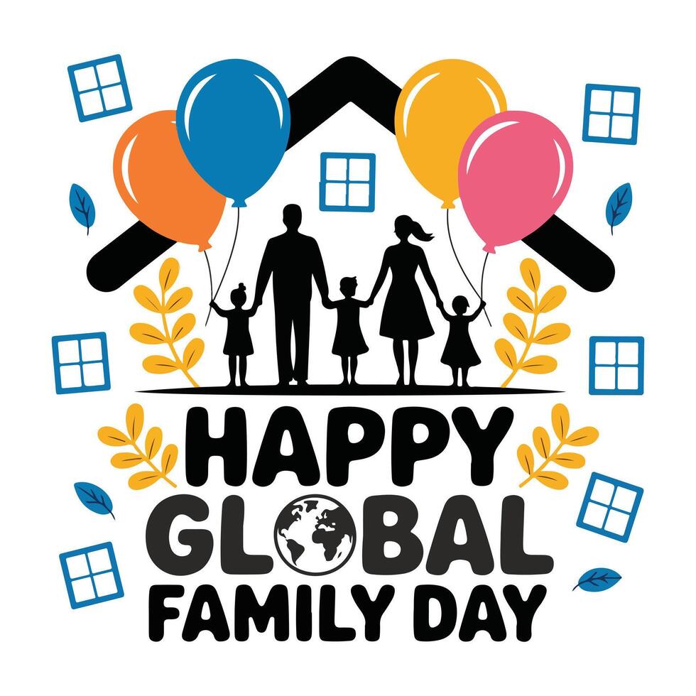 Family Togetherness Art for Happy Global Family Day Design vector